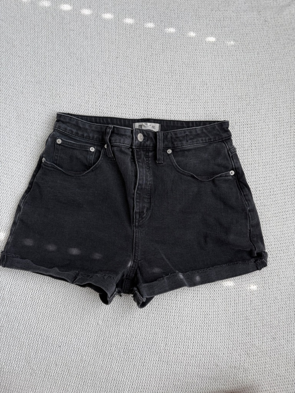 Madewell Curvy High Rise Denim Shorts Black Size 28